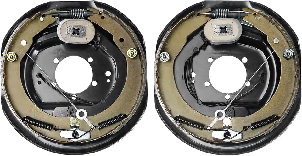 VEVOR Electric Trailer Brake Assembly, 12" x 2", 1 Pair Self-Adjusting Electric Brakes Kit for 7000 lbs Axle, 5-Hole Mounting, Backing Plates for Braking System Part Replacement (1 Right + 1 Left)