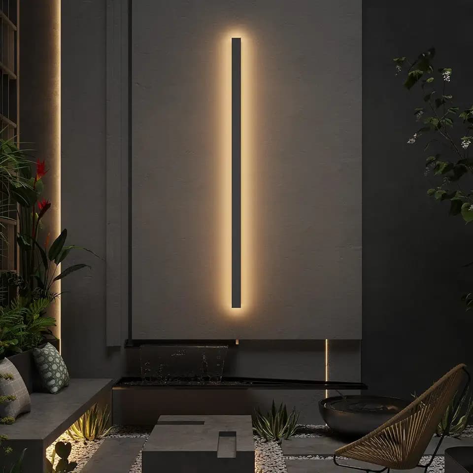 56In Long Outdoor Light,IP65 Waterproof Modern Exterior Lighting Fixture 3000K Linear Outdoor Light for Porch Courtyard