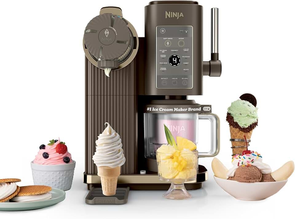 Ninja Creami Scoop & Swirl 13-in-1 Ice Cream and Soft Serve Maker, NC701BR