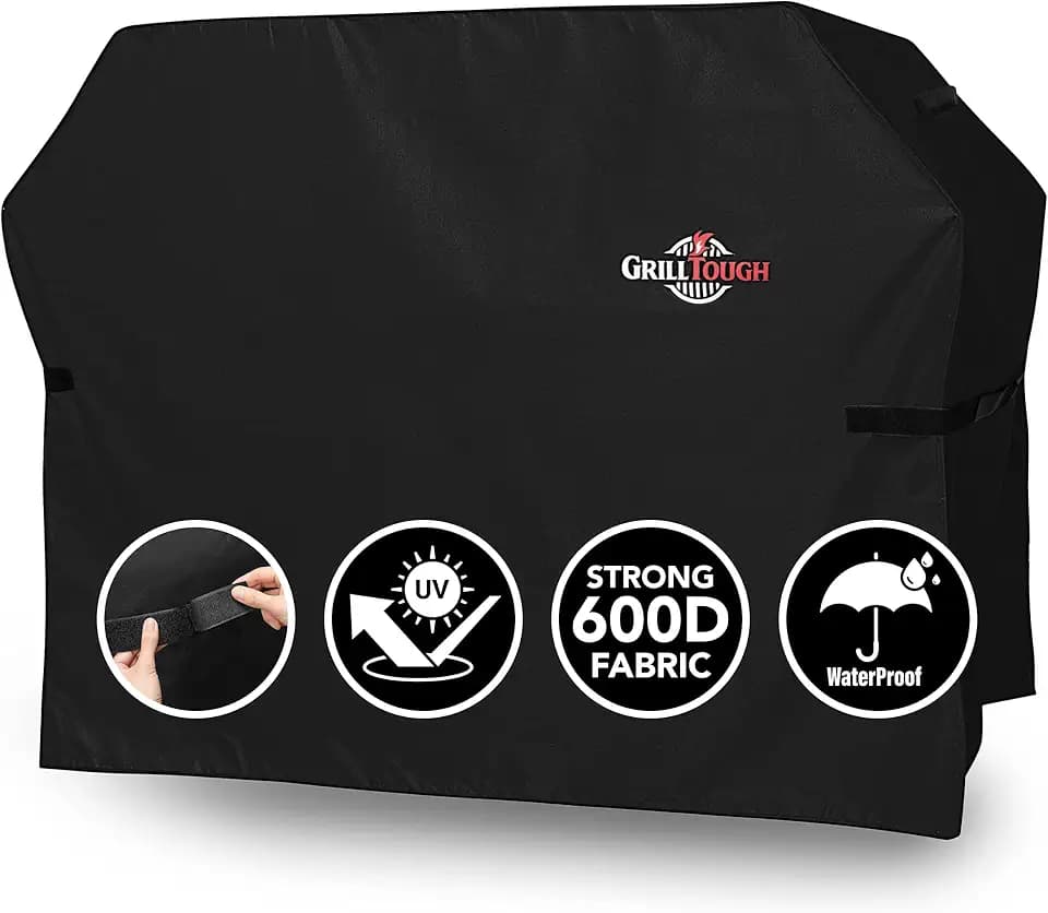 GrillTough Heavy Duty BBQ Grill Cover for Outdoor Grill, 72 Inch Black