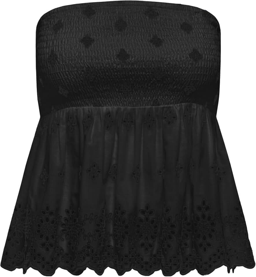 ONLY Damen Onllou Life Emb Bandeau Top WVN