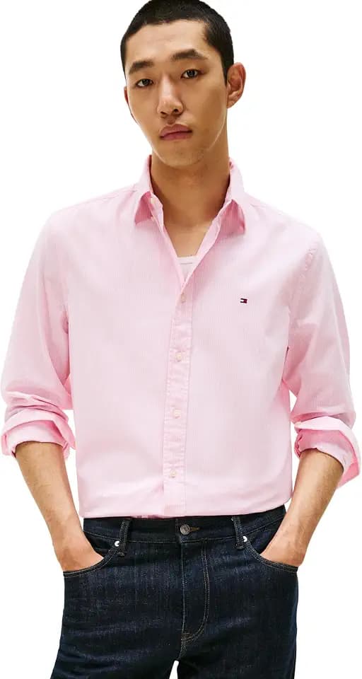 Tommy Hilfiger Herren Flex Poplin Micro Gingham Shirt Mw0mw40457 L/S Shirt (1er Pack)