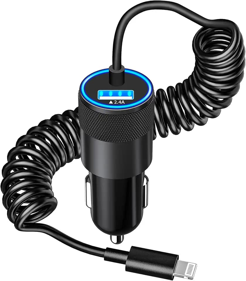 Apple MFi Certified iPhone Car Charger Fast Charging + 6FT Lightning Cable