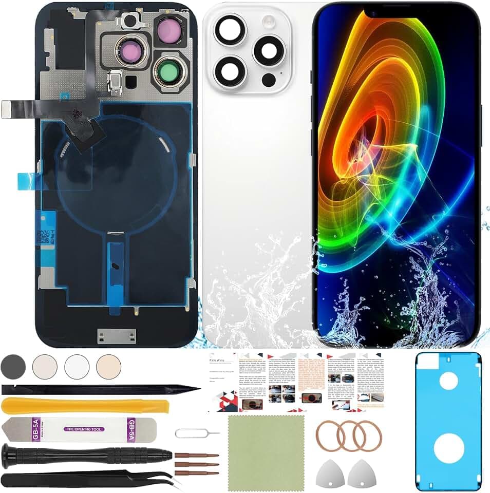 Rear Back Glass Replacement Compatible with iPhone 16 Pro Max All Carriers 6.9"(White)