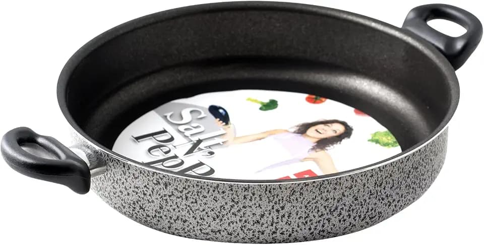 Home Salt Peper Pfanne 2 Griffe Antihaft-Salzpfeffer cm 22 Kochtopf, Material, Multicolor, 22 cm