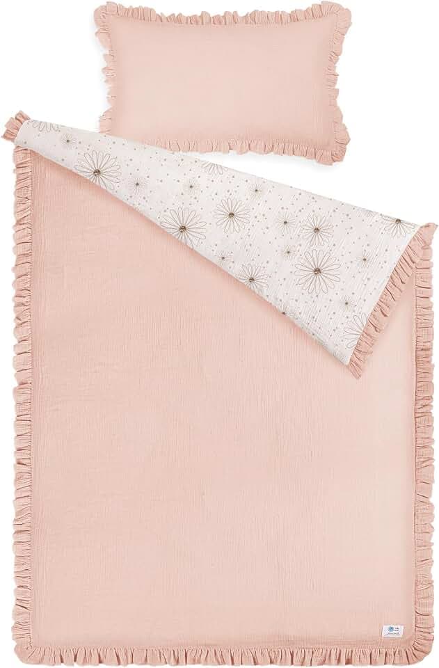 lulumoon Kinderbettwäsche 100x135 Musselin Baby: 100% Baumwolle weich