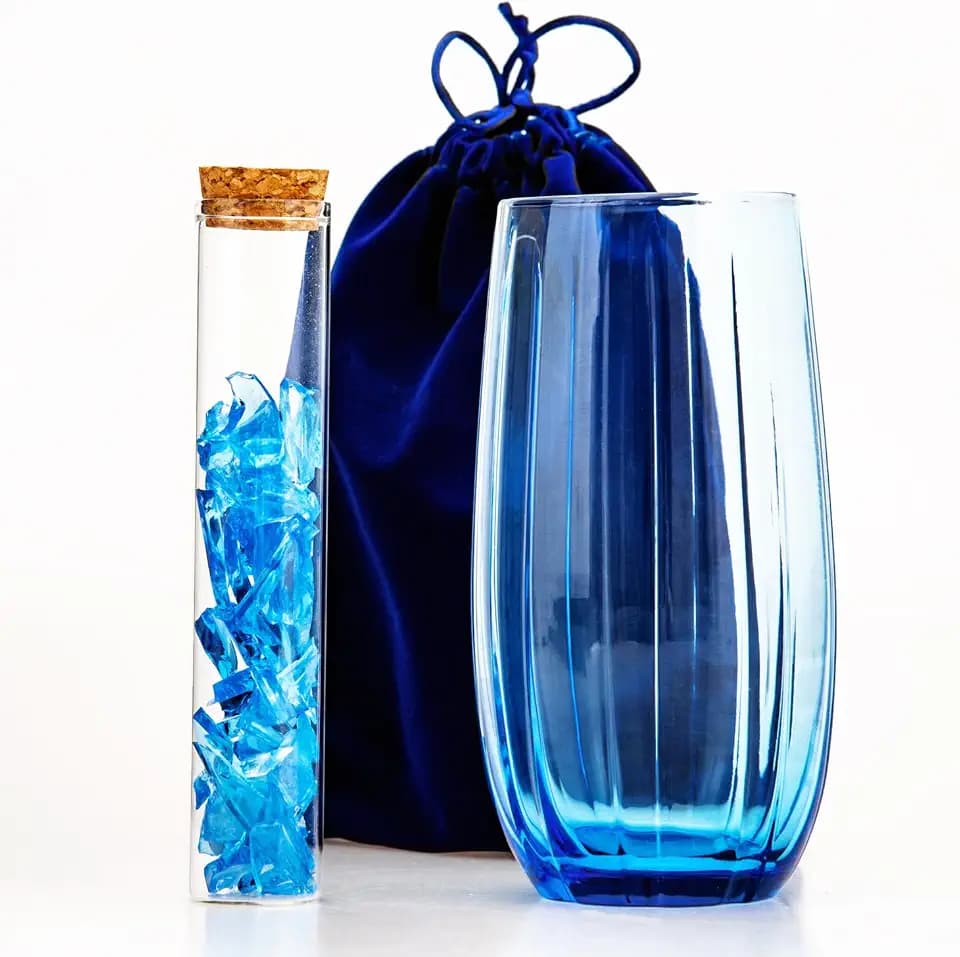Jewish Wedding Chuppah Breaking Glass, Ceremony Color Glass Vessel for Groom with Drawstring Bag, Jewish Gifts for Couples - Wedding Engagement Marriage Anniversary