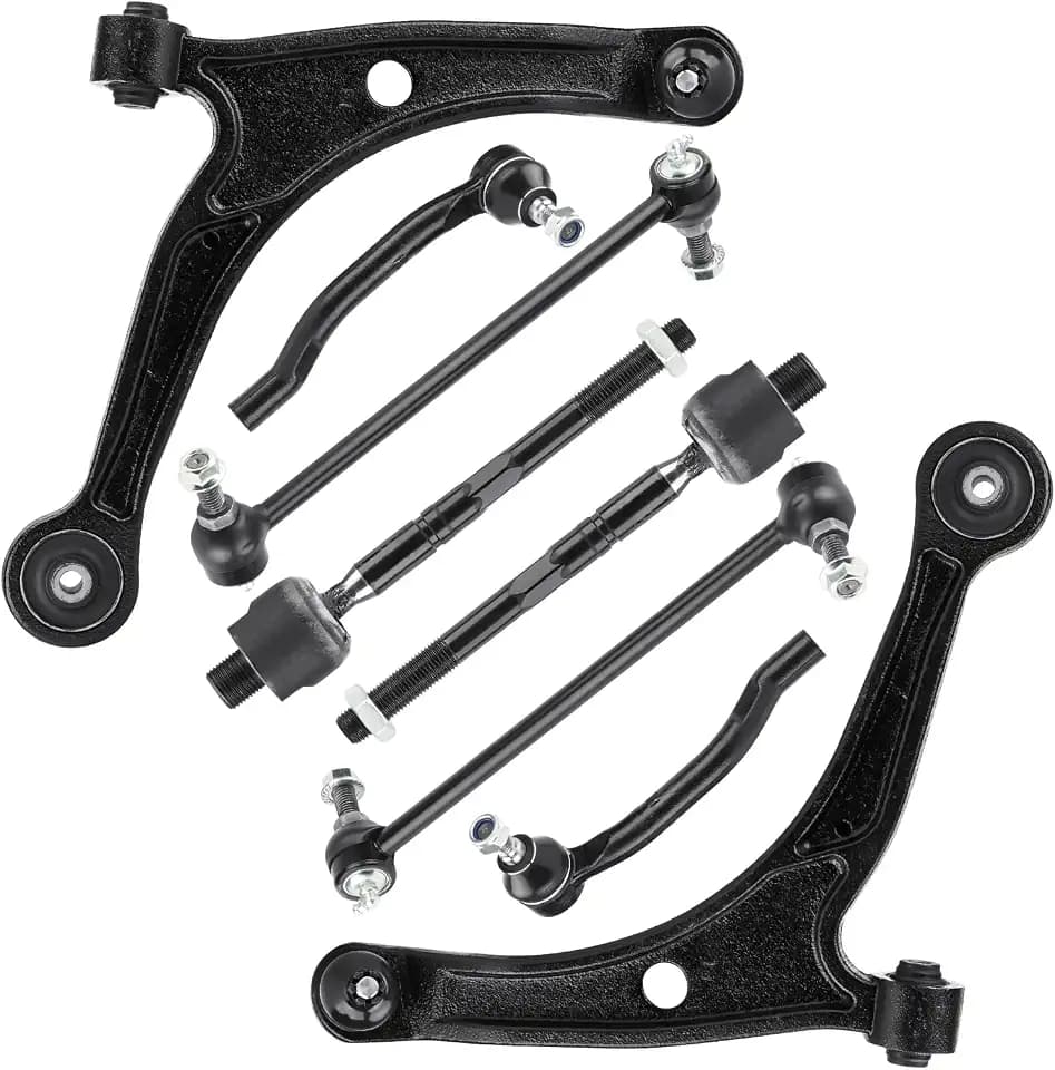 Front Lower Control Arms w/Ball Joints Replacement Suspension Kit for Acura MDX 2001-2005,for Honda Pilot 2003-2005, Driver & Passenger Side, with Sway Bar End Links Outer Inner Tie Rods (8PCS)