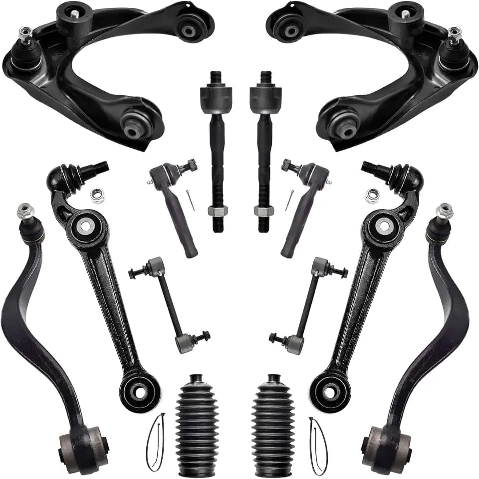 14pcs Suspension Kit for Ford Fusion 2010 2011 2012 2.5L 3.0L Lincoln MKZ Mercury Milan, 6 Front Upper and Lower Control Arms Sway Bar Links Inner and Outer Tie Rod Ends with Boots