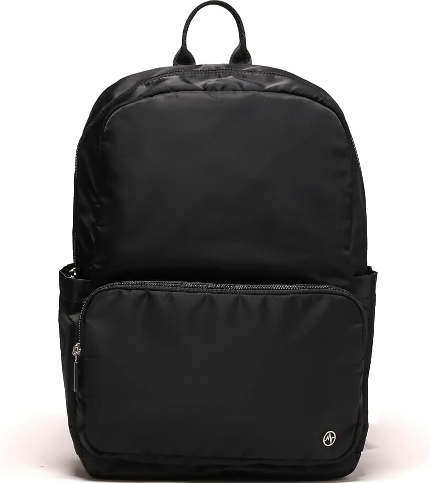 Pander 22L Casual Daypack Everyday Backpack with Luggage Sleeve Smooth Webbing Handle Professional Commuter School Bag, Black