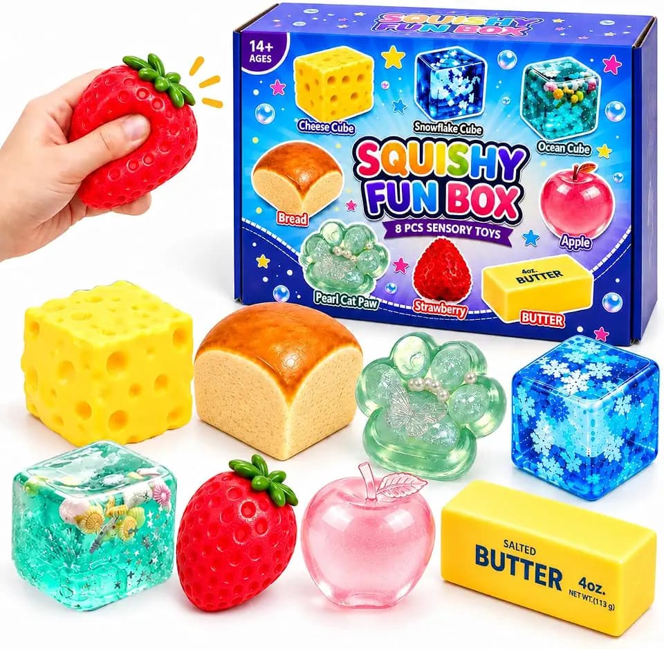 Squishy Set mit 8 Slow-Rising Squishies, Squishy Fun Box Set