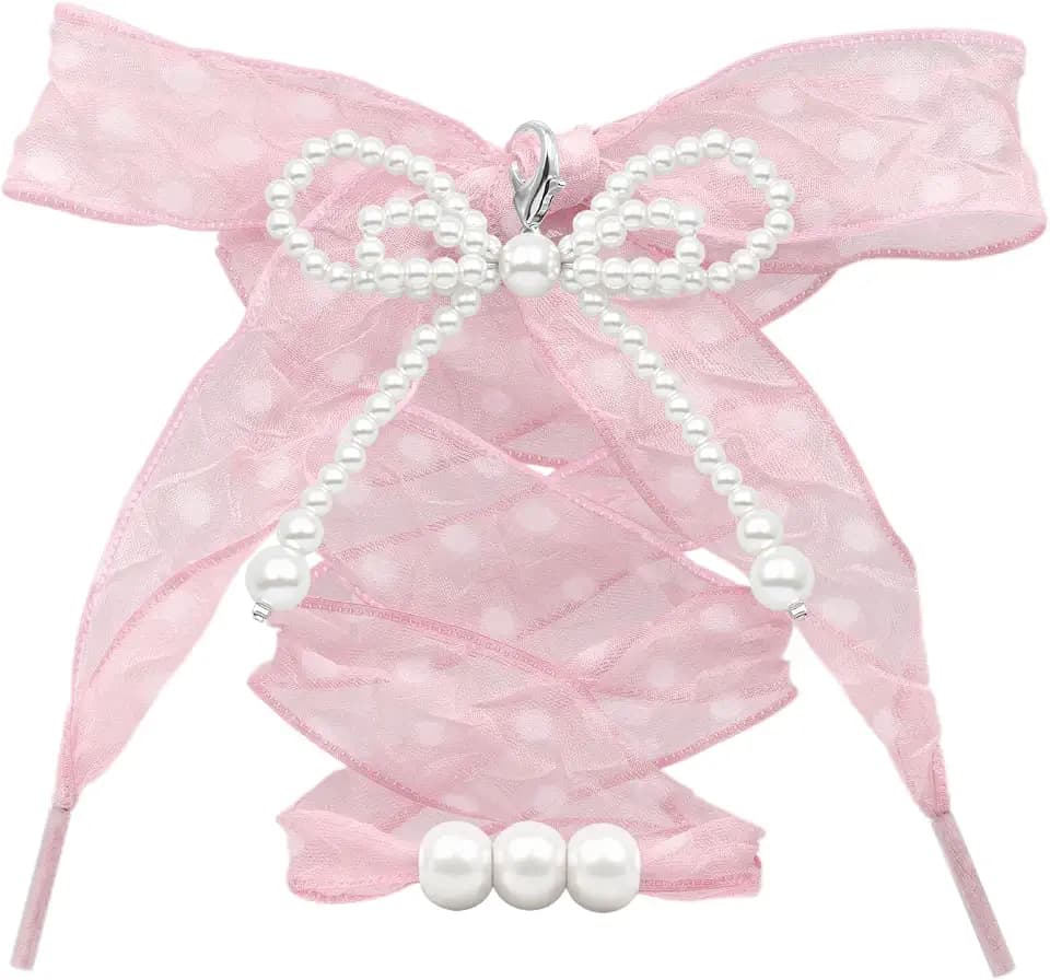 Wrinkles Snow Yarn Shoelaces: Organza Shoe Laces with Charms 1 Pair