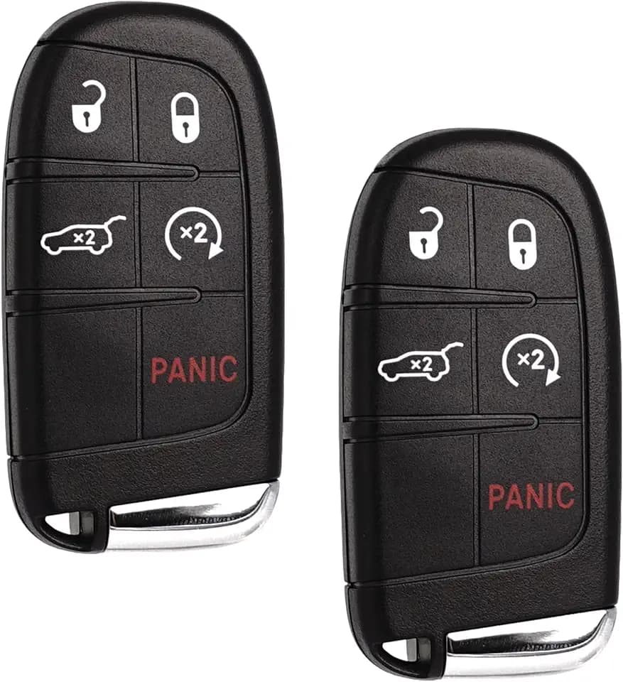 SUPALAND Car Key Fob Replacement Fits for Jeep Grand Cherokee Dodge Durango 2014 2015 2016 2017-2022 Push Start 5 Buttons Set of Two Keyless Entry Remote Control 68143505AC M3N-40821302 68150061