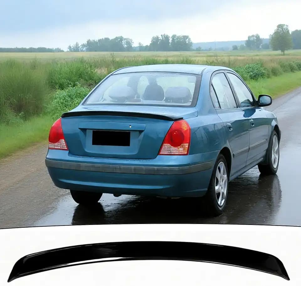 Rear Spoiler Wing Fit for Hyundai Elantra 2001 2002 2003 2004 2005 2006 Accessories GLS/Limited (Sedan Model Only), Gloss Black Sport Style Decklid Lip Exterior Part