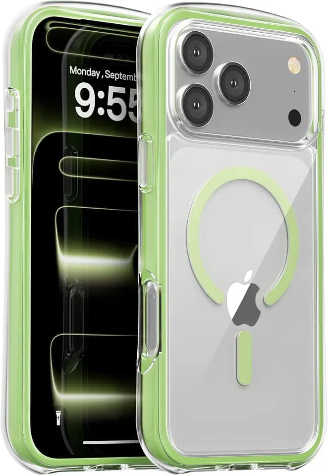 iPhone 17 Pro Max Case Clear, MagSafe Compatible, Green