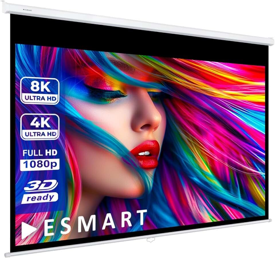ESMART Professional MIROLO Rollo-Leinwand, Gesamtbreite 241 cm, Tuch: Weiß
