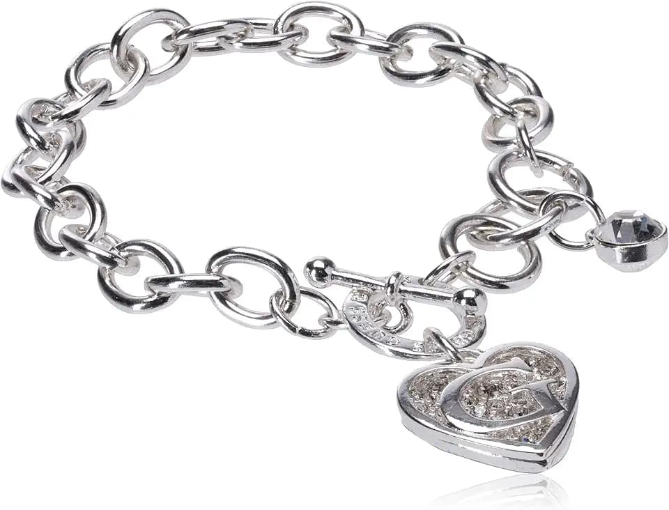 GUESS Heart Logo Charm Bracelet