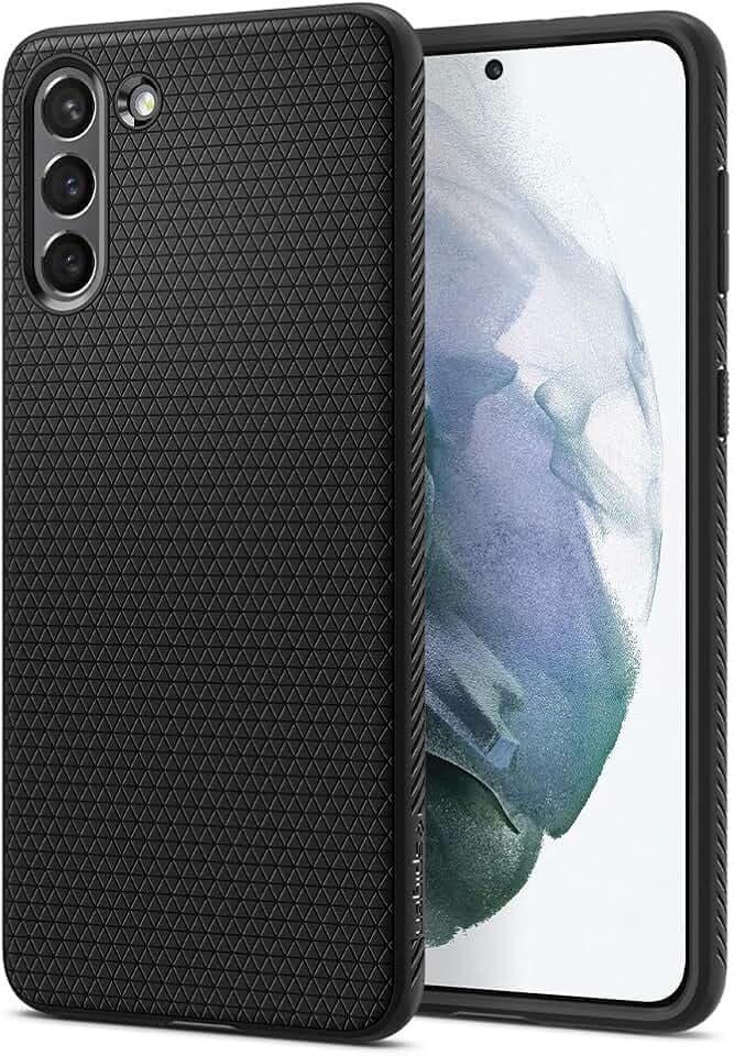 Spigen Liquid Air für Samsung Galaxy S21 5G/S21 -Matte Black | Air Cushion Tech, Sound Tunnel Tech, Militär-Grade Schutz, Slim TPU Case, Non-Slip Grip, Präzise Aussparungen