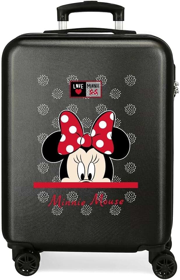 Disney My Pretty Bow Kabinentasche, Schwarz, 38 x 55 x 20 cm, fester ABS-Kombinationsverschluss seitlich, 34 l, 2,66 kg, 4 Doppelrollen, Handgepäck.