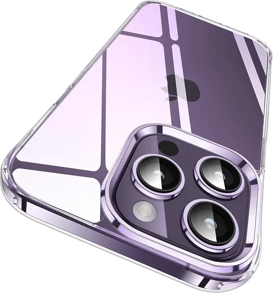for Apple iPhone 14 Pro Case,[ Italian Materials Not-Yellowing] [15FT Military Grade Drop Protection] [Scratch-Resistant], Slim Non-Slip - Clear