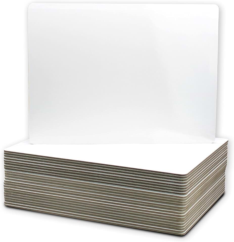 Flipside Products 9" x 12" Magnetic Plain Dry Erase White Boards, Classroom Pack, Single Sided Lapboard for Class, Reusable for Group Participation, 24 Pack