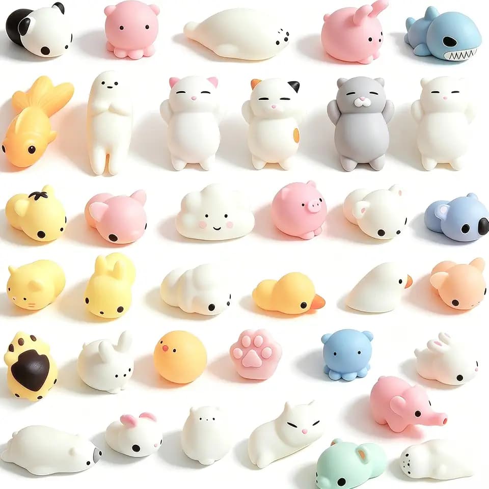 Amaza Mochi Squishy Set, 36 Stück Kawaii Squishies Mitgebsel Kindergeburtstag,Ostern, Squeeze Toy für Kleine Geschenke für Kinder,Spielzeug für Give Aways Kindergeburtstag Gastgeschenke Party Favors