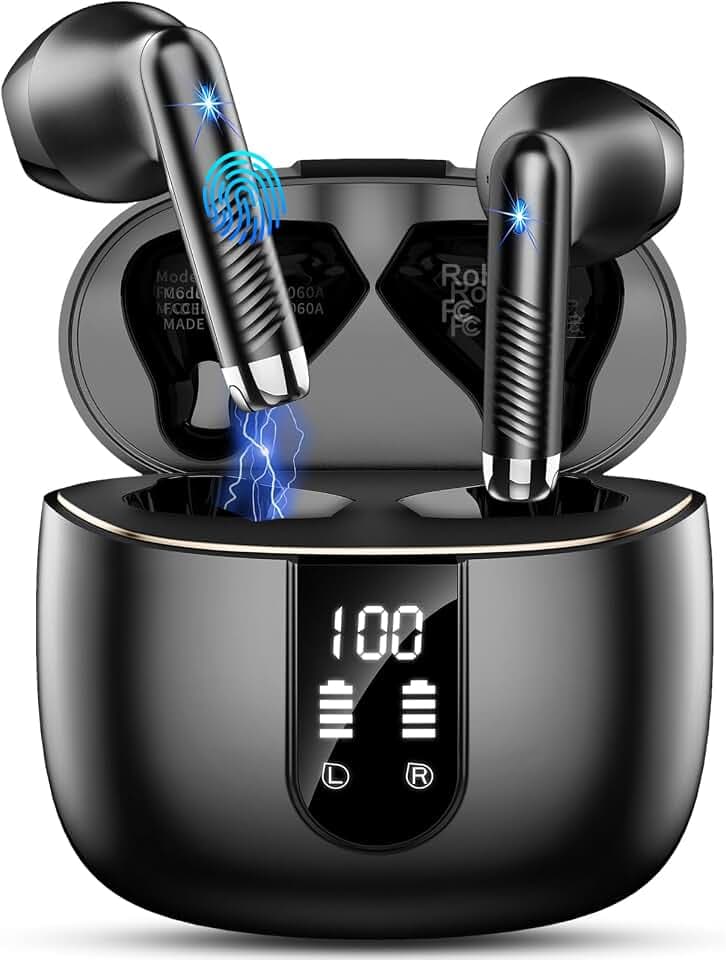 Drsaec Bluetooth 5.4 Kopfhörer, 2026 Neu In Ear Kopfhörer Kabellos Bluetooth 6D Tiefer Bass Kabellose Kopfhörer mit 6 ENC Mic, 56 Std Noise Cancelling Ear Buds, USB-C, IP7 Wasserdicht Sport Ohrhörer