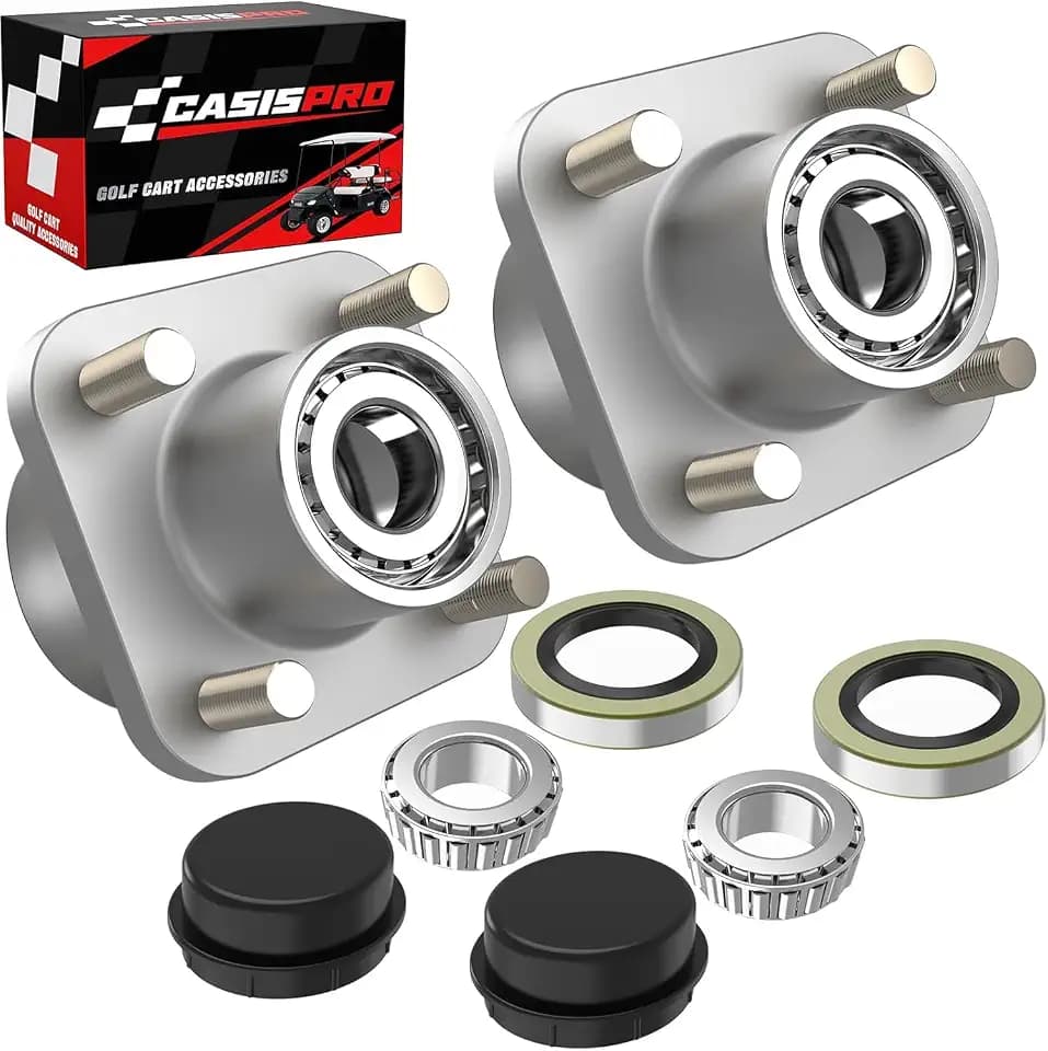 Golf Cart Front Wheel Hub Assembly for EZGO TXT/Medalist 2001.5-2013, EZGO Wheel Hubs Kit with Bearing/Oil Seal/Dust Cover, OEM# 70895G01, 2PCS