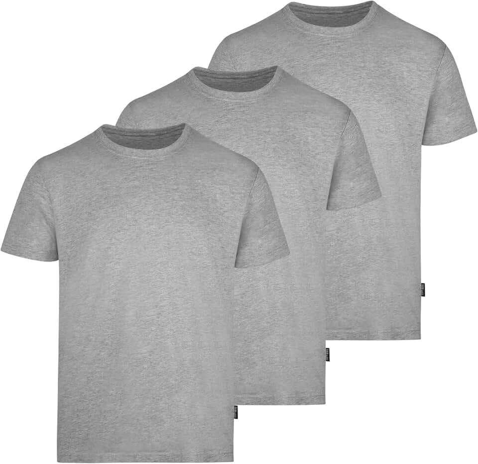 HRM Herren Luxury Roundneck Tee I Premium T-Shirt Herren Rundhalsausschnitt aus 100% Bio-Baumwolle I Basic T-Shirt bis 60°C waschbar I Hochwertige & nachhaltige Herren-Bekleidung