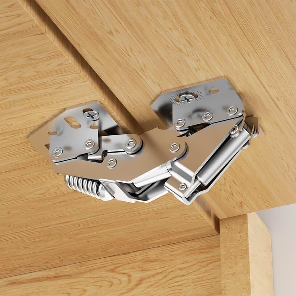 2 Stück 90° Softclose Scharniere für Schranktüren, Kein Vorbohren Möbelscharnier, Schrankscharnier, Weitwinkelscharnier, Kleiderschrank Scharnier für Wohnmobile, Wohnwagen