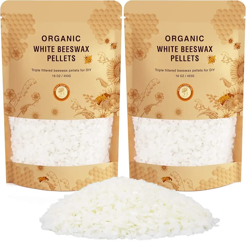 Bienenwachs Pastillen weiß 906g, Bienenwachs Bio Perfekt für DIY-Kosmetik, Kerzenherstellung, Cremes, Lippenbalsam, Seifensets, Lebensmittelverpackungen, Lederpflege, Holzpolituren