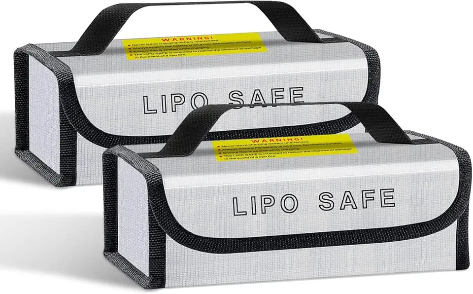 2PCS 185x75x60mm Small Lipo Battery Safe Bag Fireproof Explosionproof for Lipo Battery Pack Storage Charging Transport, Home Office Travel Fireproof Safe Storage Pouch