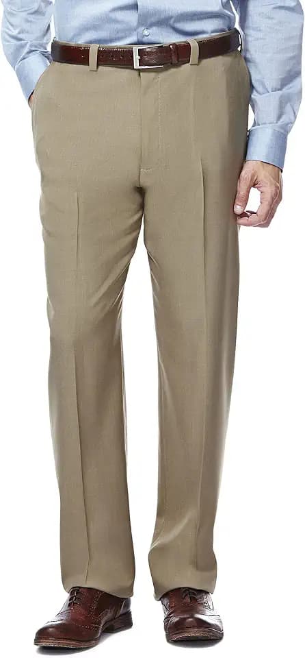 Haggar Men's E-CLO Repreve Stria Flat Front Dress Pant