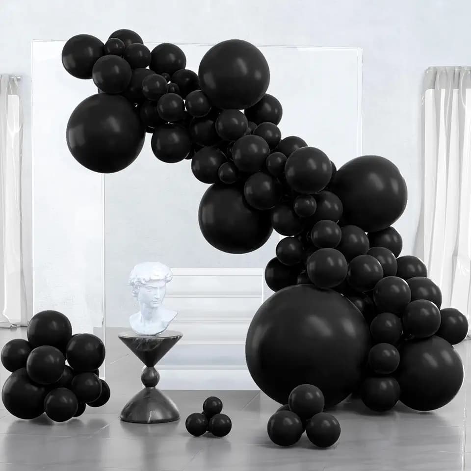 PartyWoo Black Balloons 100pcs Different Sizes of 36 18 12 10 5 Inch