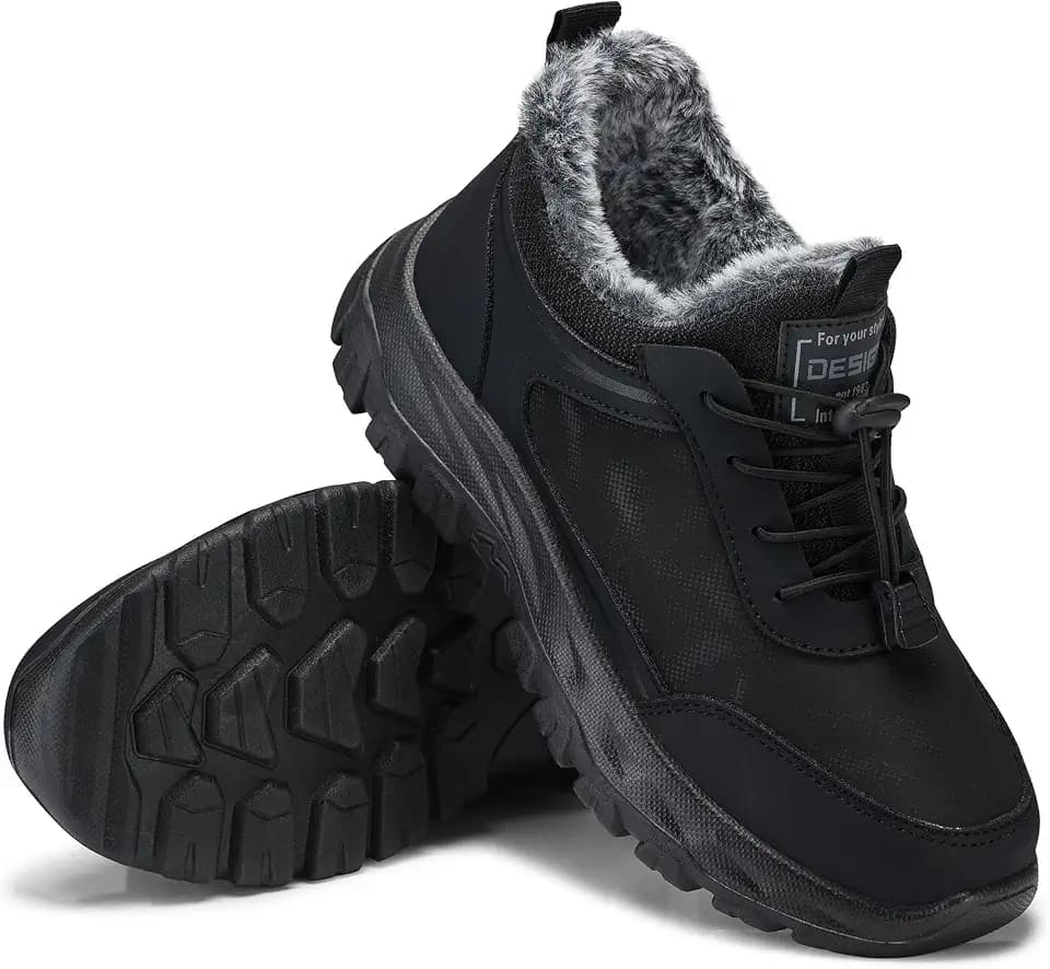 SHIBEVER Women Winter Snow Boots: Slip on Fur Warm Insulated Ankle Boot
