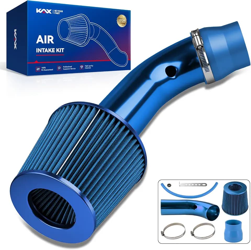 KAX 3" Universal Cold Air Intake System Kit (Blue)