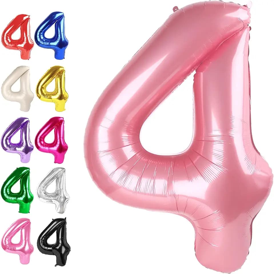 Pearl Pink Number 4 Balloon 40 inch,Pink Birthday Party Balloons Decoration