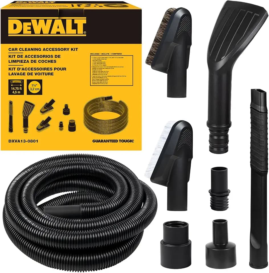 DEWALT 8-Piece Car Detailing Vacuum Hose Accessory Kit, DXVA13-0801