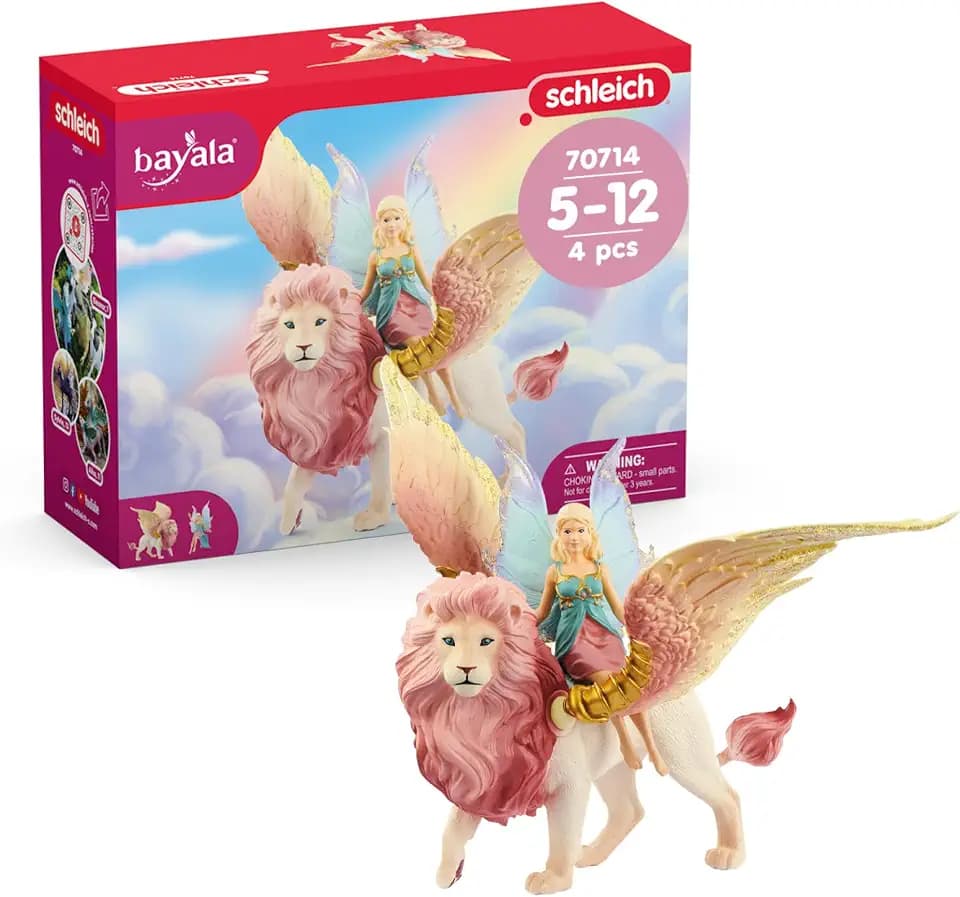 schleich BAYALA | Elfe auf geflügeltem Löwe 70714 | 25 x 8 x 19 cm