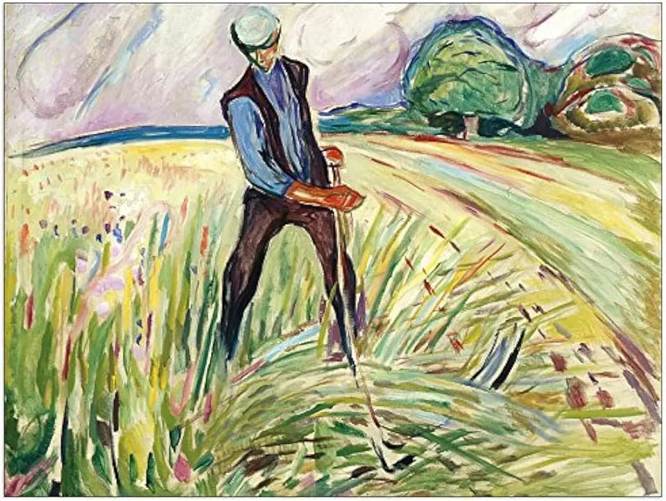 Munch Edvard - The Haymaker, Dekorative Paneele, Holz, Mehrfarbig, 80 x 1.8 x 60 cm