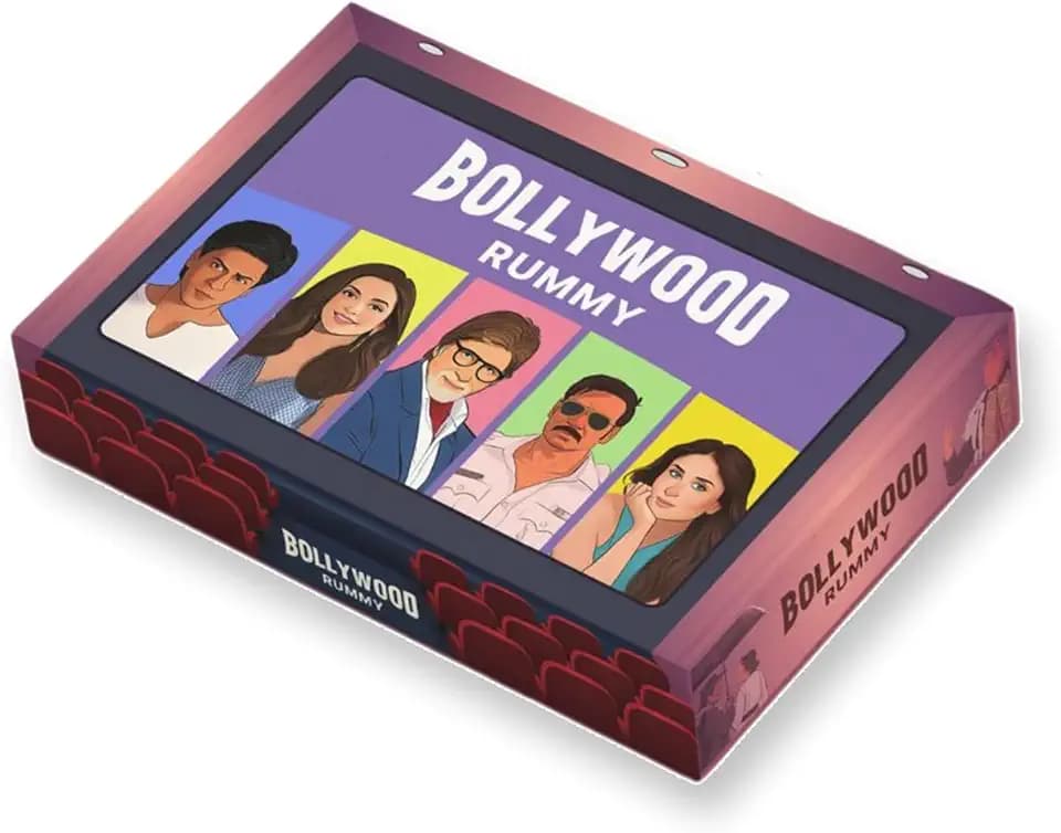 Bollywood Rummy Card Game | Great Gift for Bollywood Fans | Create Movie Sets with Celebs, Plots & Locations | 2–8 Players | Fun for Game Nights, Parties & Family Time