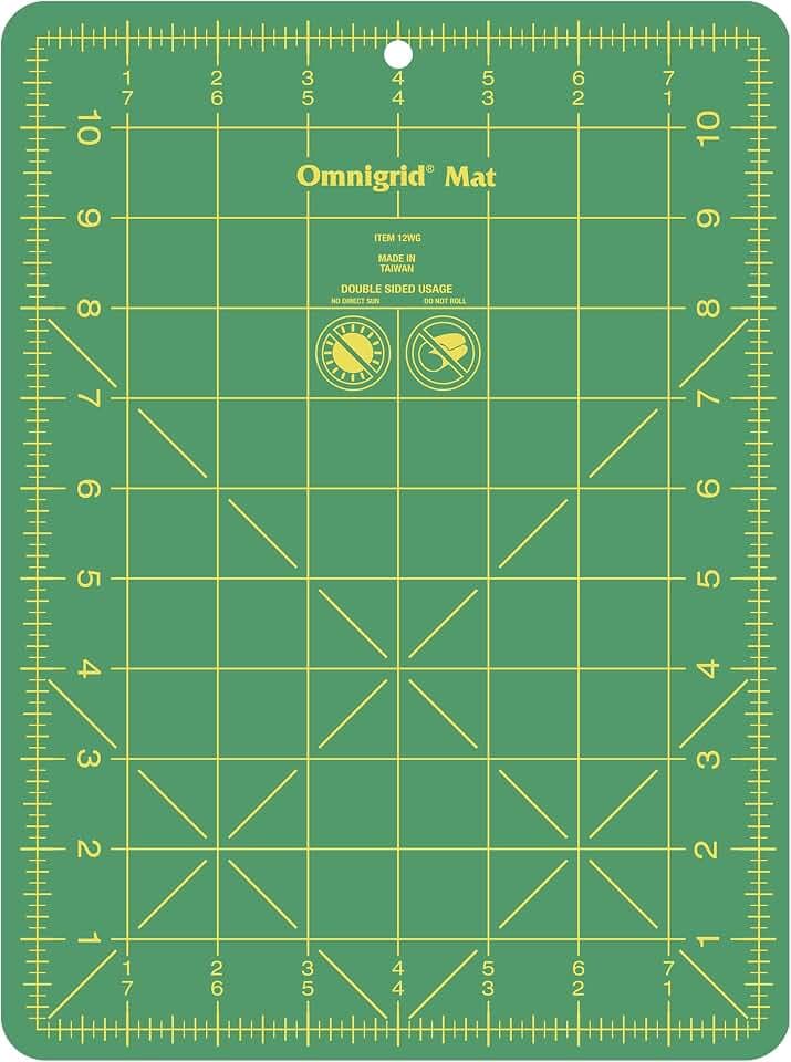 Omnigrid Self-Healing Cutting Mat - 8'' x 11'' Inch Precision Fabric Cutting Mat with Durable Surface for Quilting, Sewing & Crafts