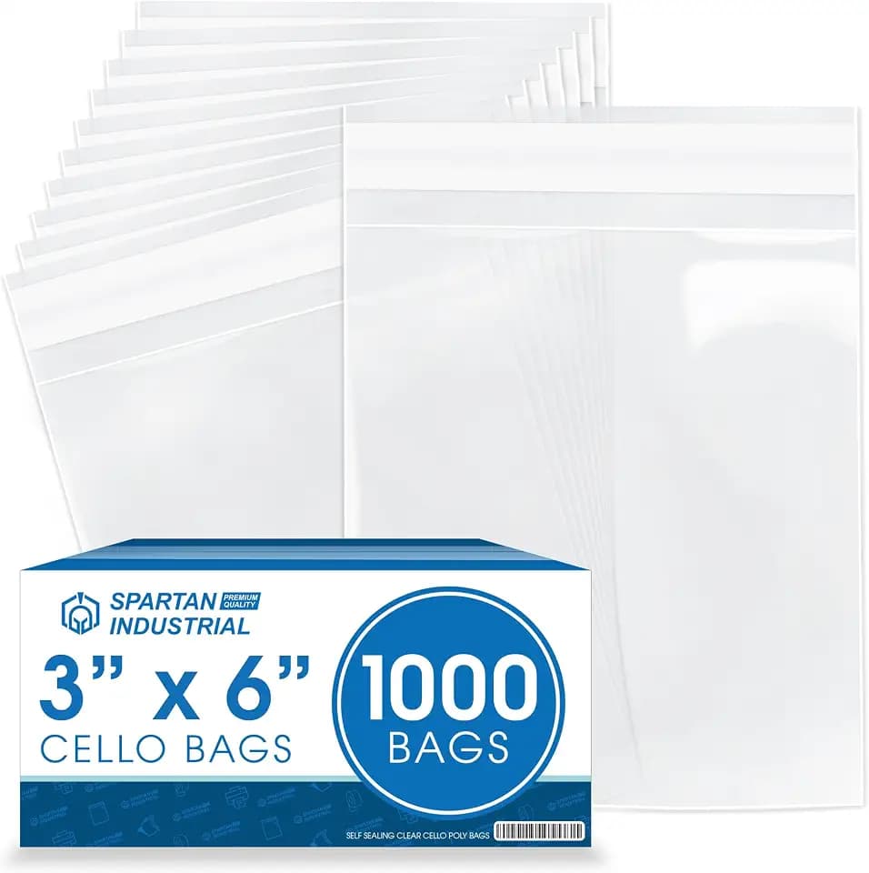 3" X 6" Self-Sealing Cellophane Bags (1000 Count) Clear Cookie Bags