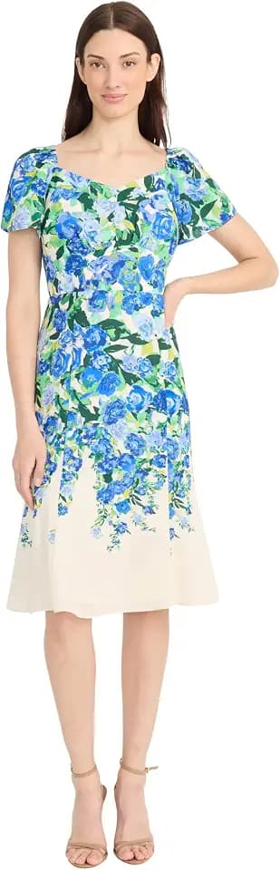 Maggy London Women's Sweetheart Neckline Floral Dress | Pretty Garden Dresses | Wedding Guest Dresses for Women