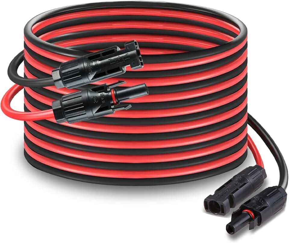 20FT Solar Panel Extension Cable 14AWG Waterproof Solar Panel Cable
