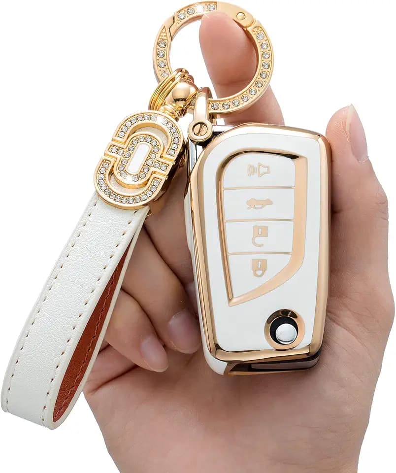 TPU Key Fob Case Cover Suitable for Toyota 4 Button Avalon Camry Corolla Fortuner Highlander Levin RAV4 LE Sequoia Sienna Tacoma Smart Key Fob