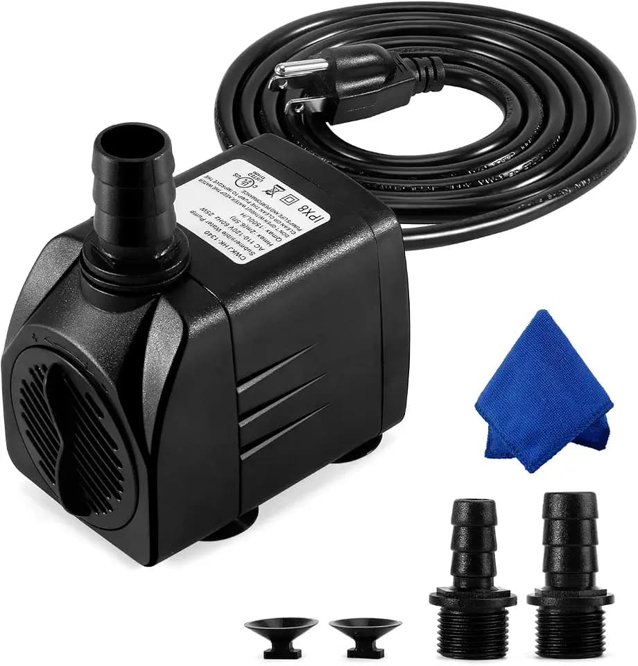 CWKJ 400GPH Submersible Fountain Water Pump for Pond Aquarium Hydroponics
