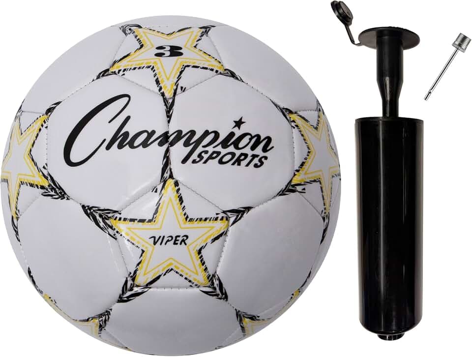 Champion Sports Viper Soccer Ball – TPU Soft-Touch Training Ball in Sizes 3,4,5 for Indoor/Outdoor Play