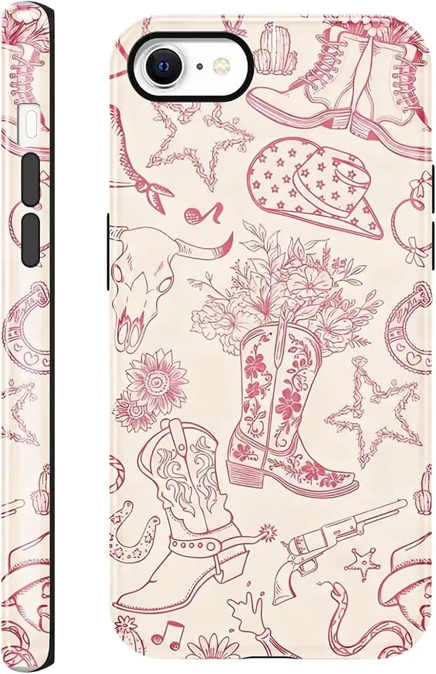 for iPhone SE 2022/2020/7/8 4.7'' Cute Flower Western Phone Case