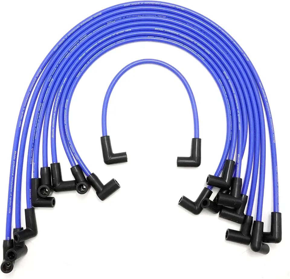 9pcs 64602 High Energy 8mm Spark Plug Wires Set Replacement for Chevy/GM 1974-1988 305 350 400 SBC Plug Wires Engine 90° Boot Spark Plug Wire (9-Pack)